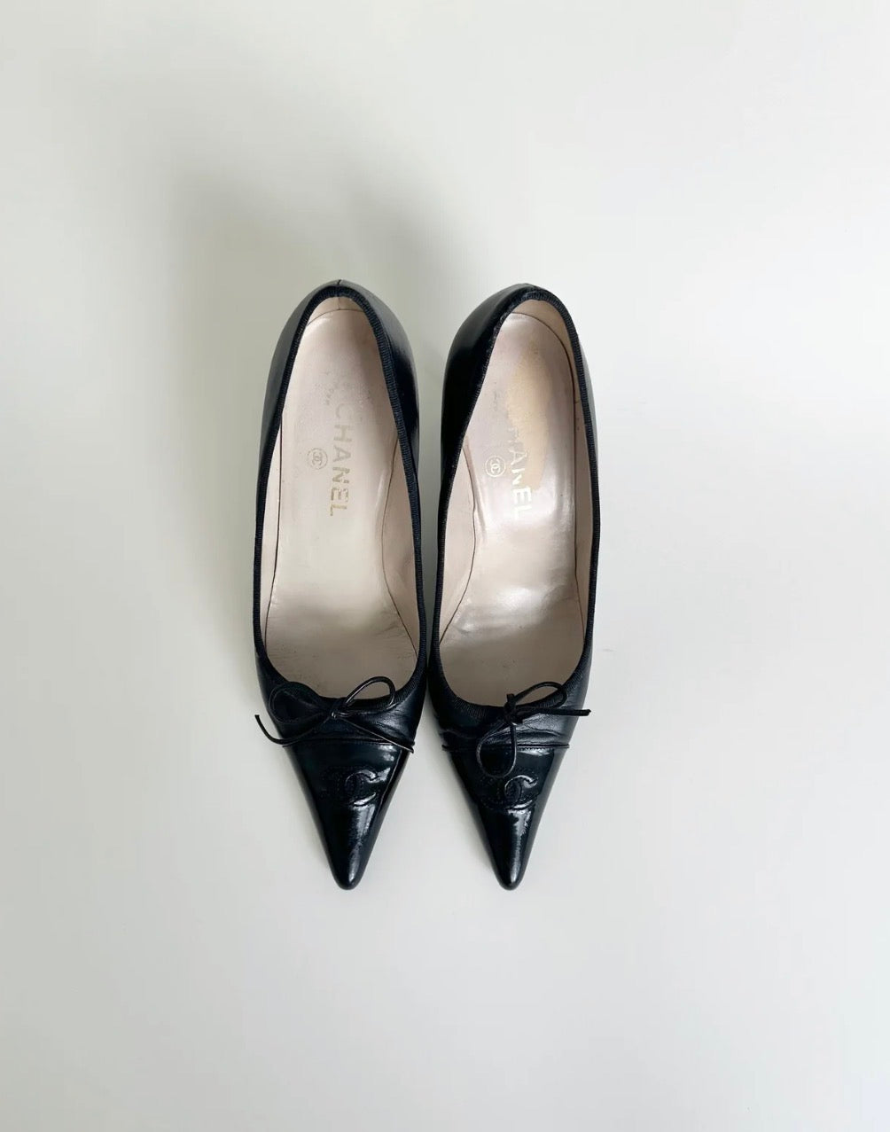 Chanel Black Logo Pumps 39
