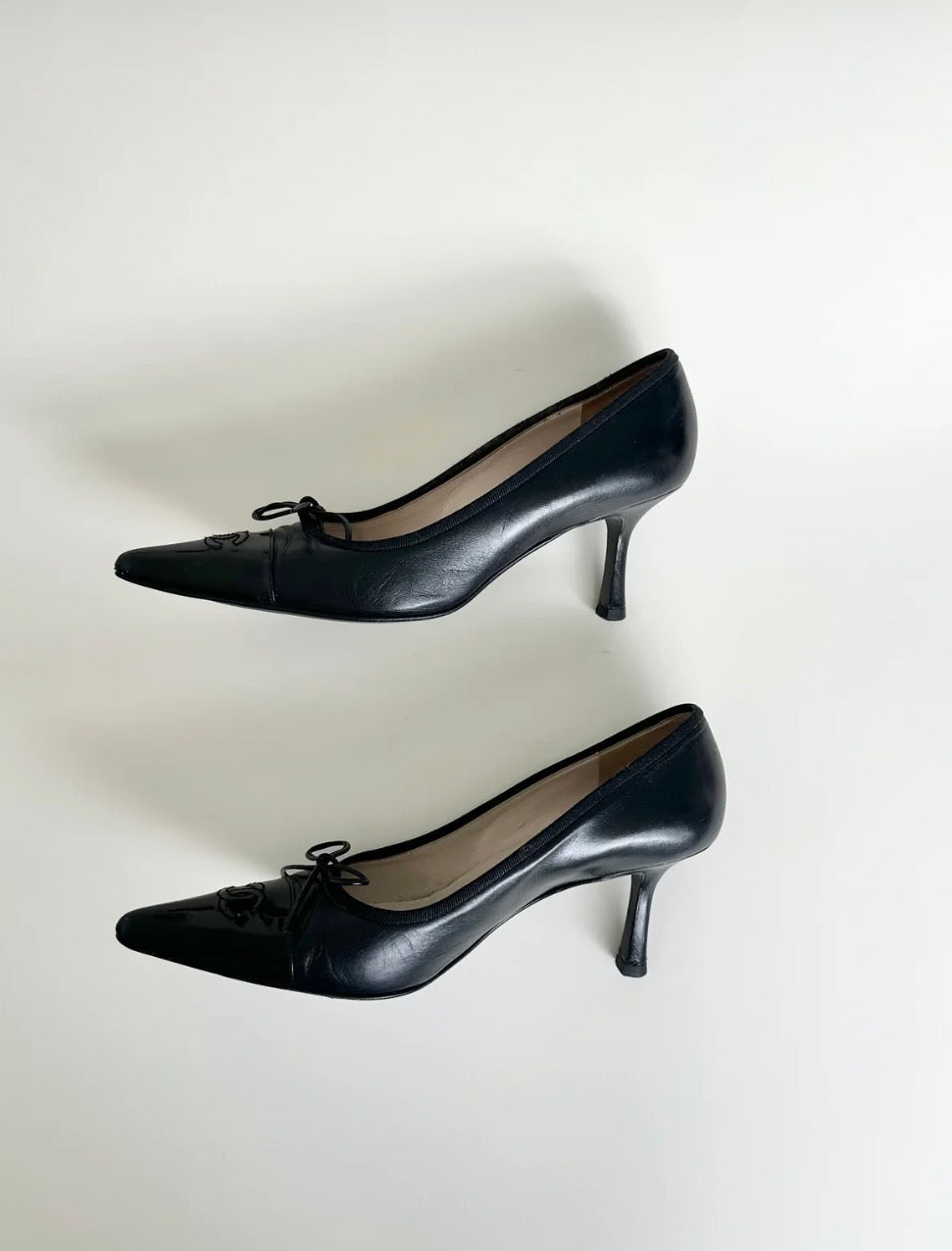 Chanel Black Logo Pumps 39
