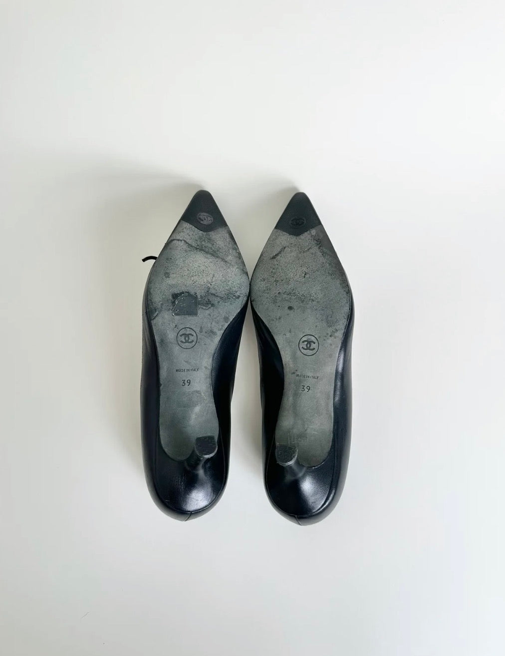 Chanel Black Logo Pumps 39