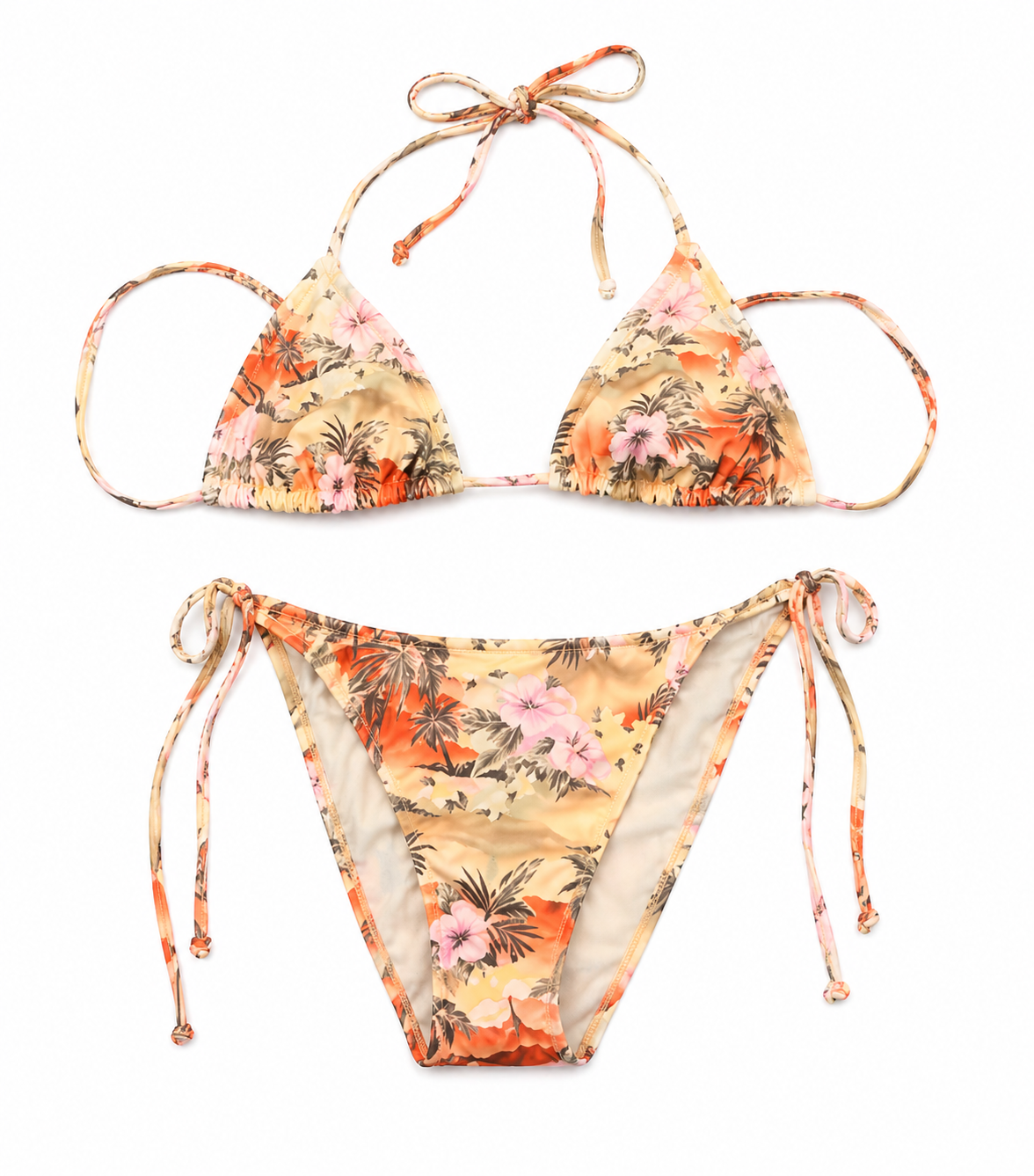 orange floral vintage swim suit