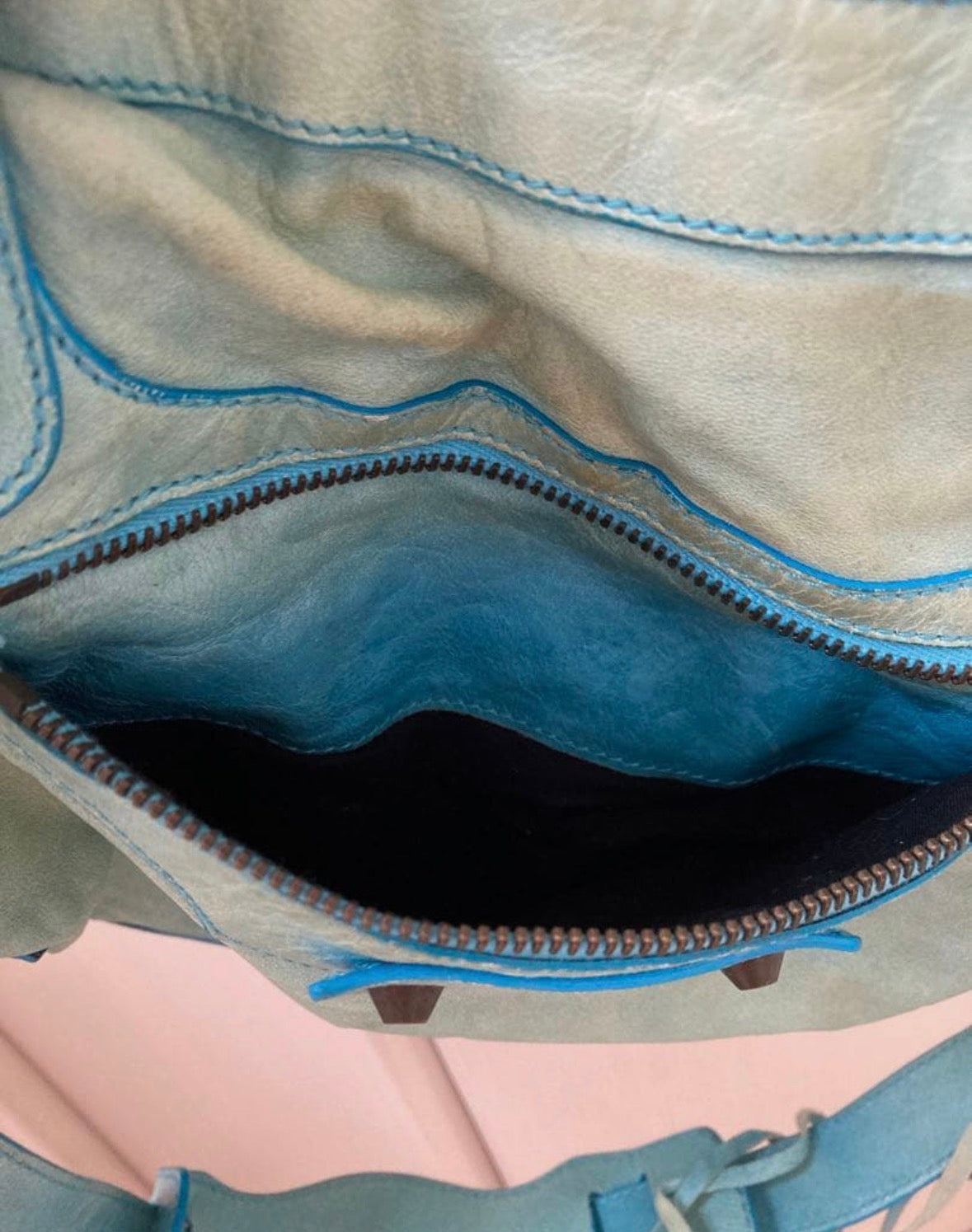 turquoise city bag