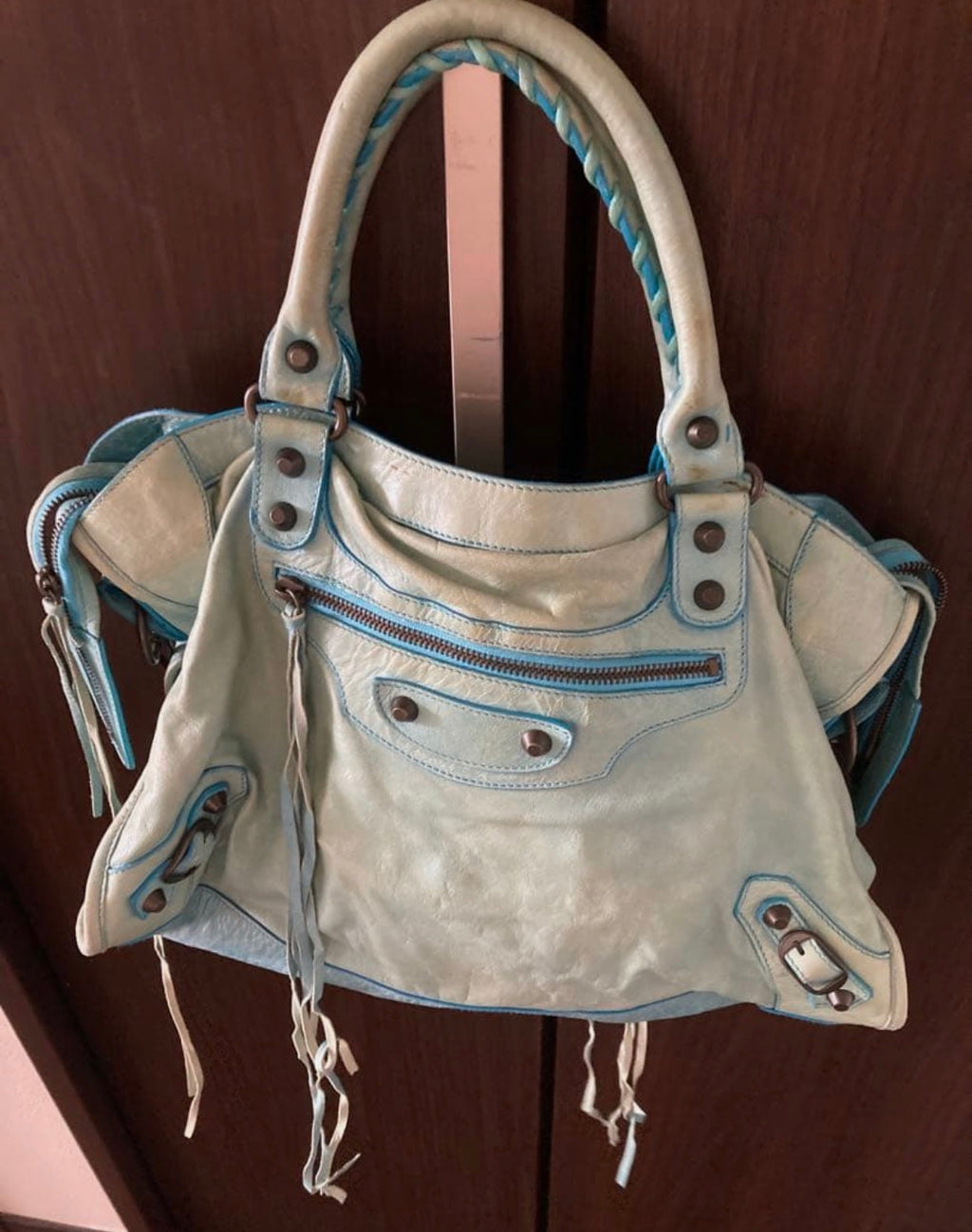 turquoise city bag
