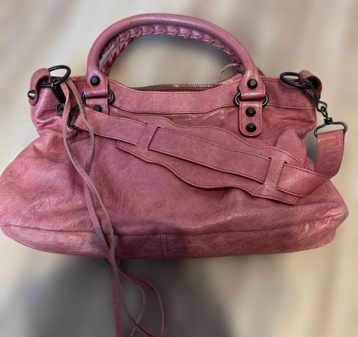pink balenciaga city bag