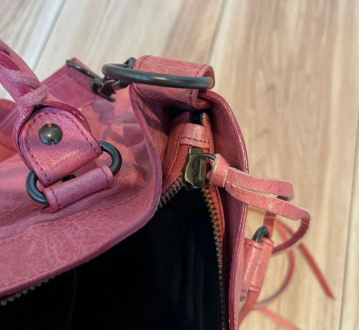 pink balenciaga city bag