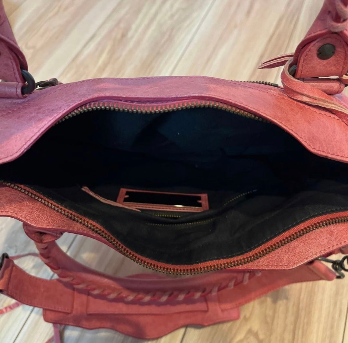 pink balenciaga city bag